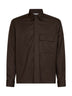 Brown virgin wool overshirt