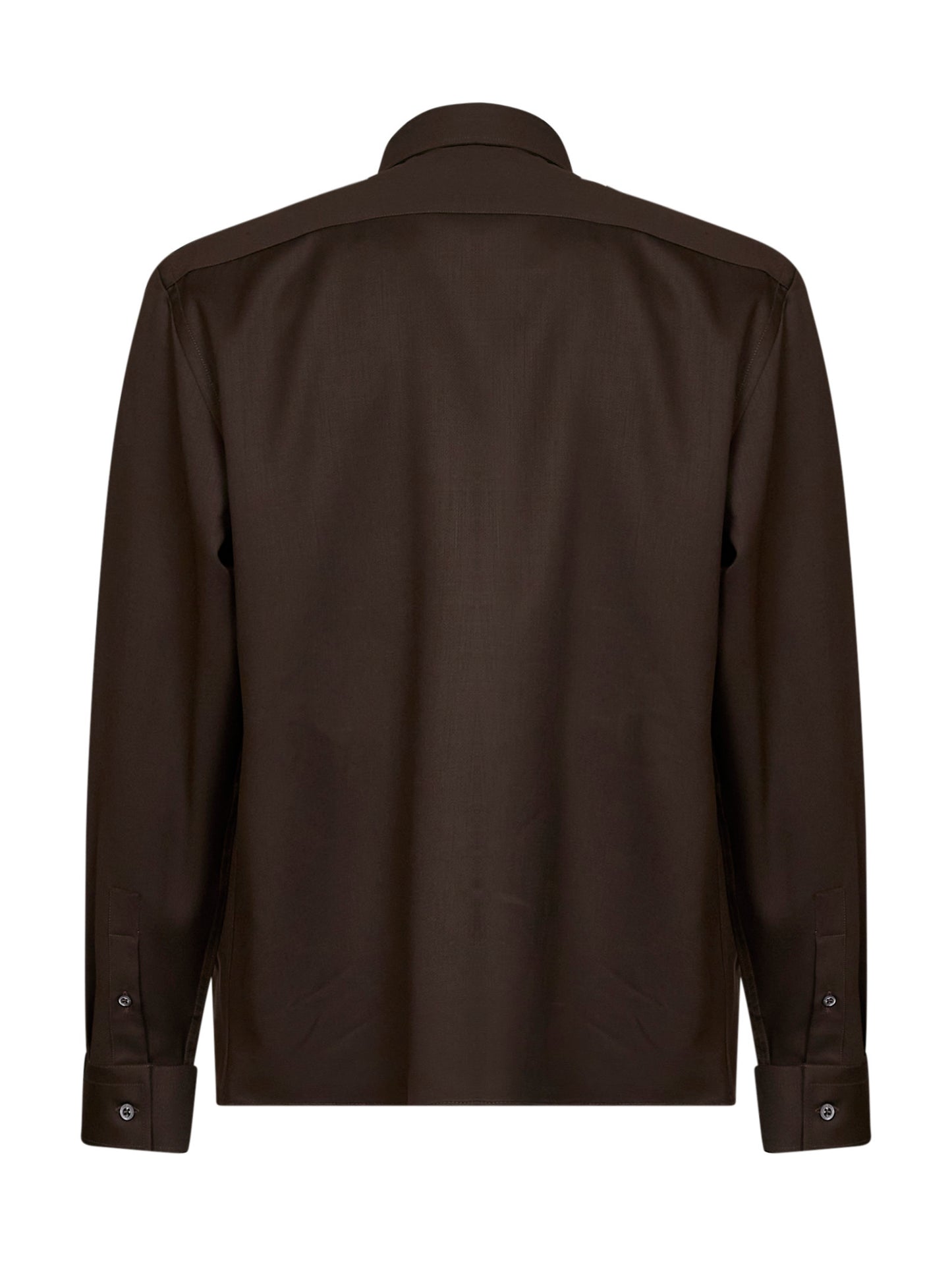 Brown virgin wool overshirt