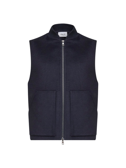 Blue double wool vest