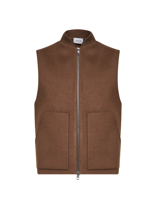Brown double wool vest