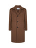 Brown double wool single-breasted coat
