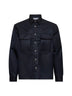 Blue nylon shirt jacket