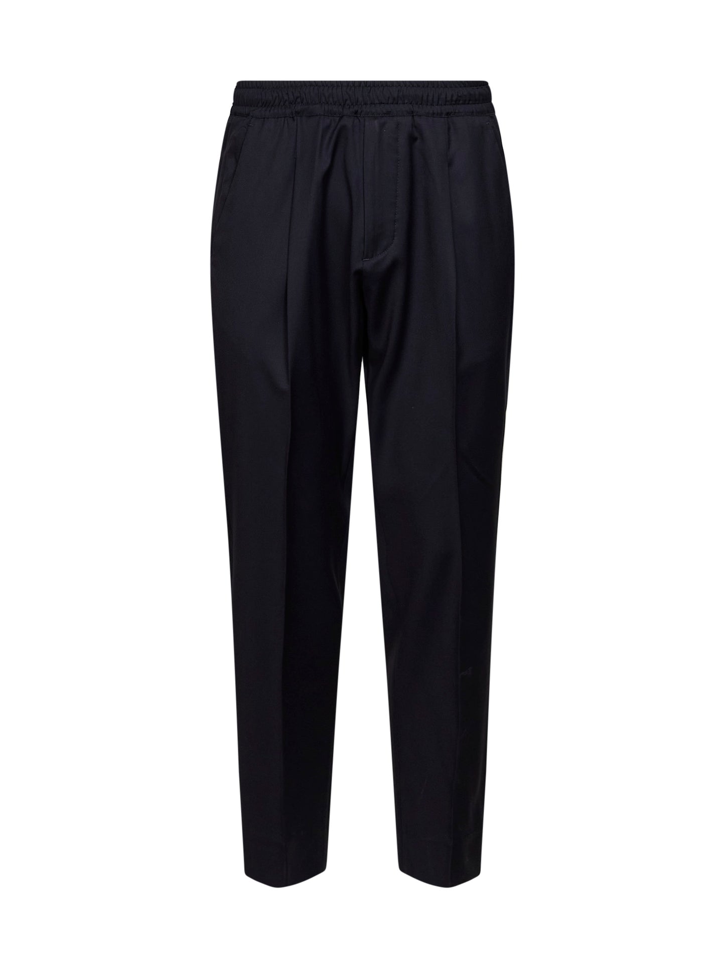 Dark navy virgin wool Tokio tapered trousers