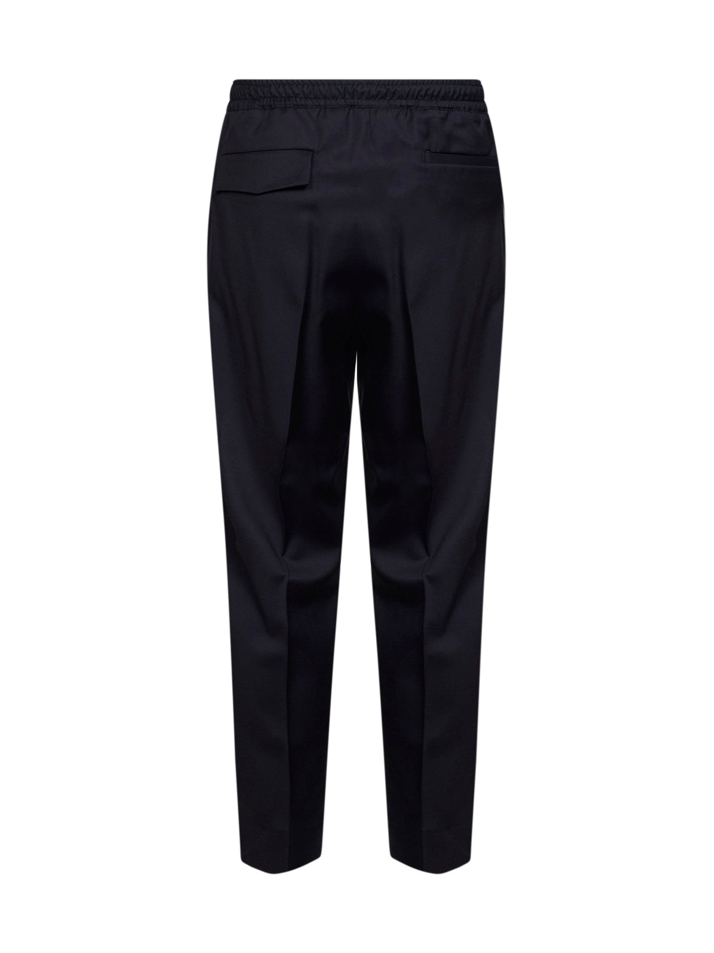 Dark navy virgin wool Tokio tapered trousers