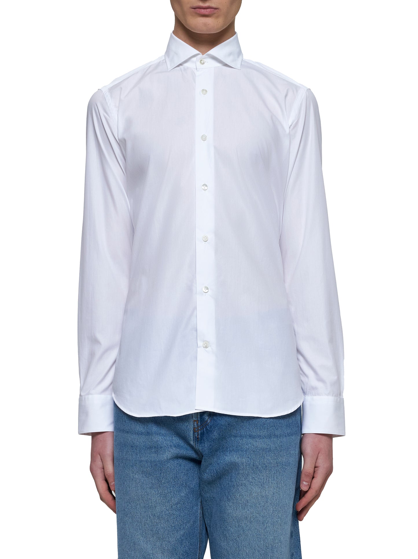 Camicia classica in popeline bianco