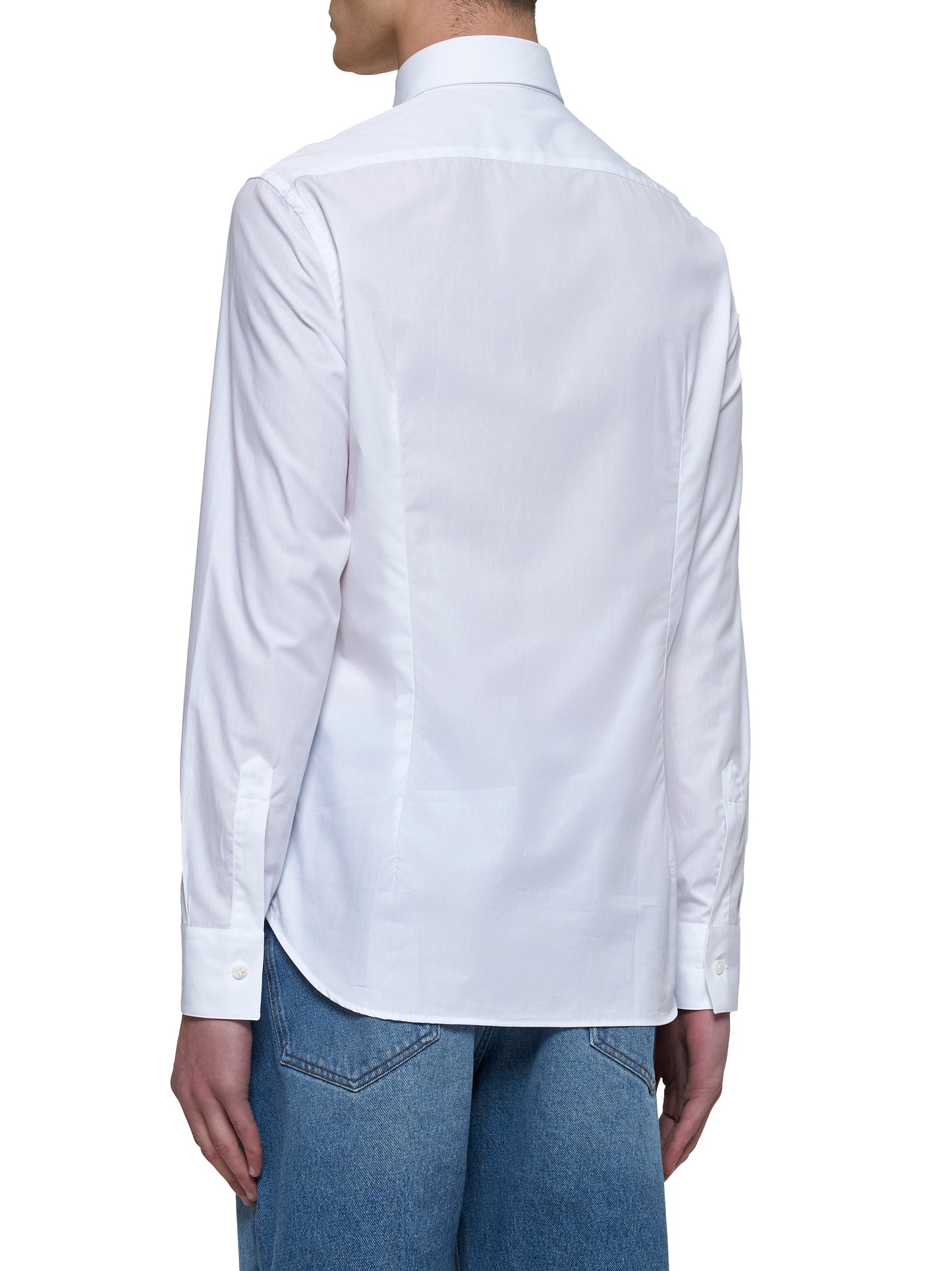Camicia classica in popeline bianco