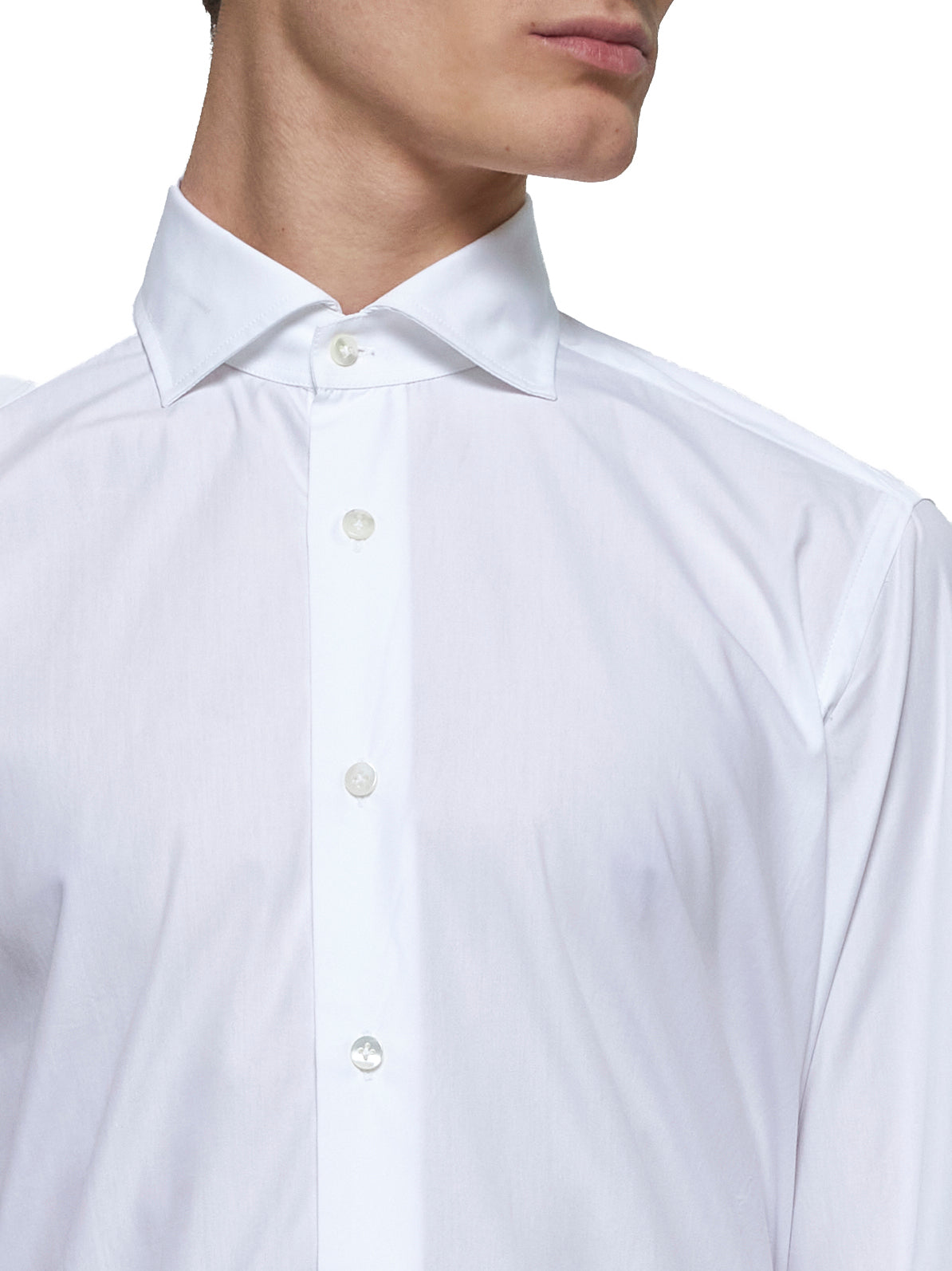 Camicia classica in popeline bianco