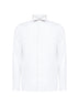 White cotton poplin wing collar shirt