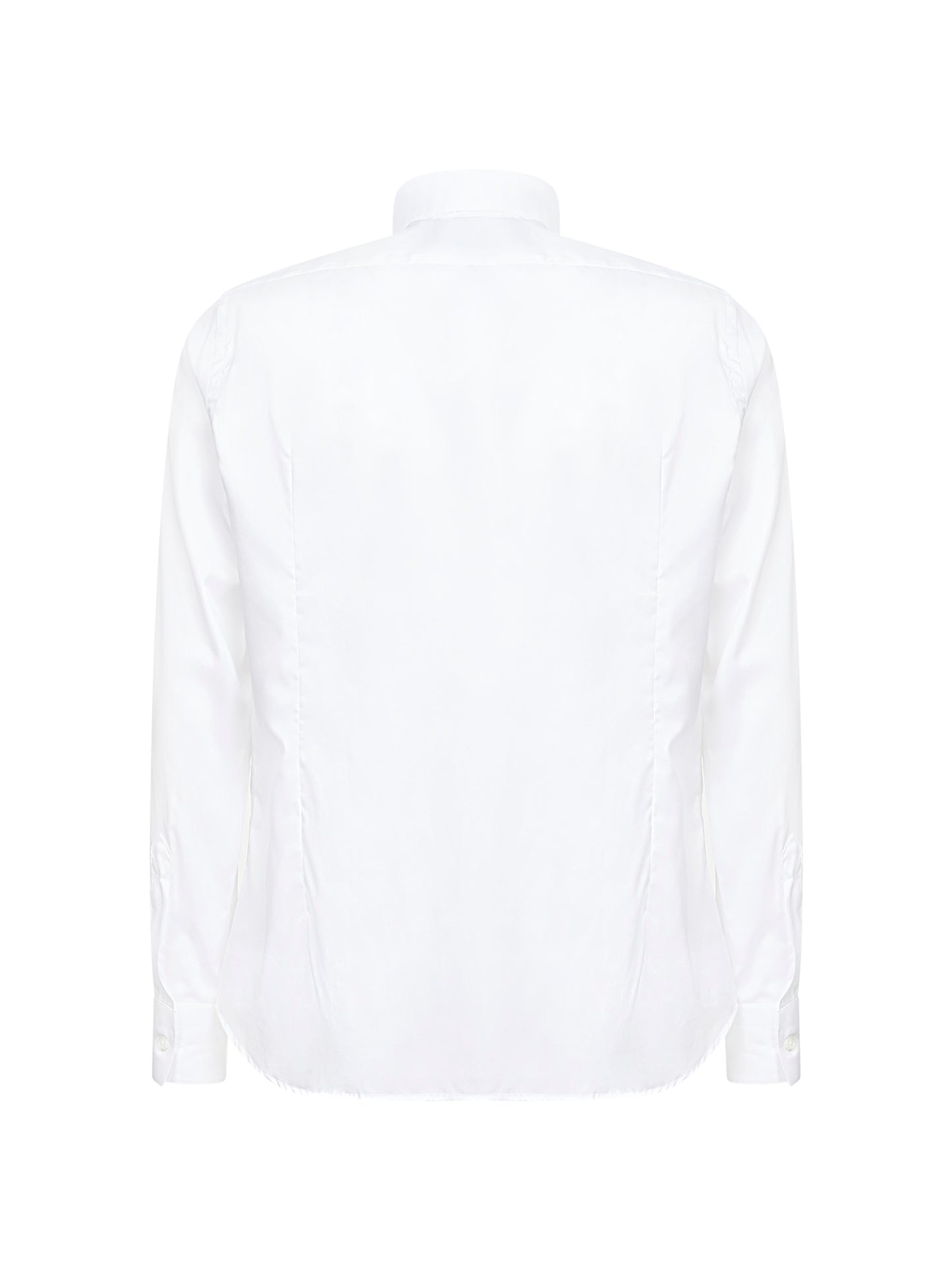 White cotton poplin wing collar shirt