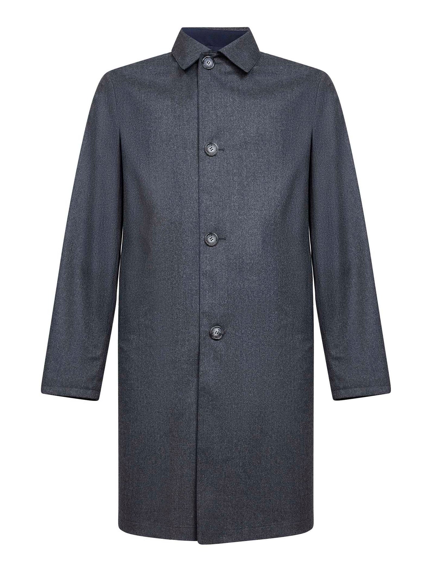 Two-tone reversible single-breasted coat