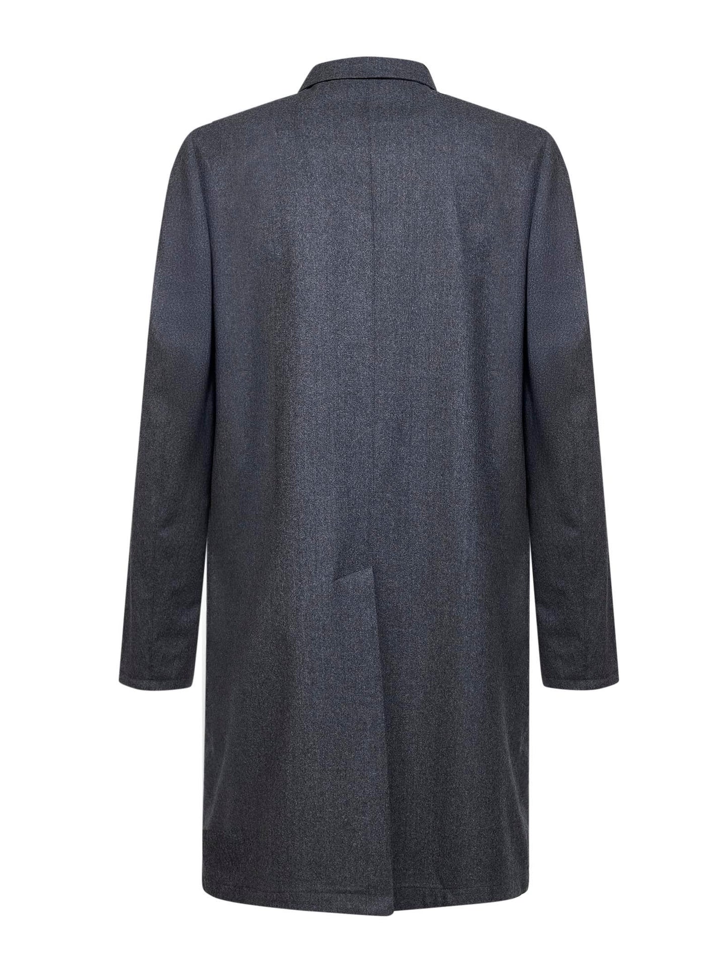 Two-tone reversible single-breasted coat