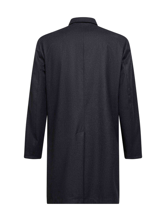 Two-tone reversible single-breasted coat