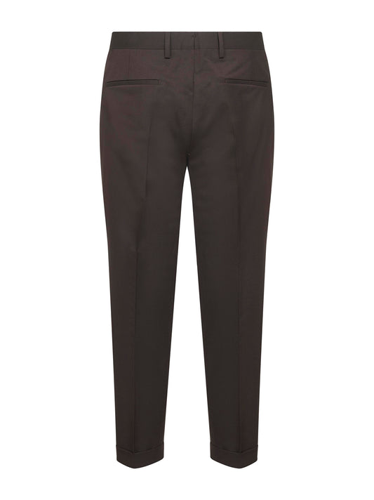 Brown wool blend flannel Tiberio trousers