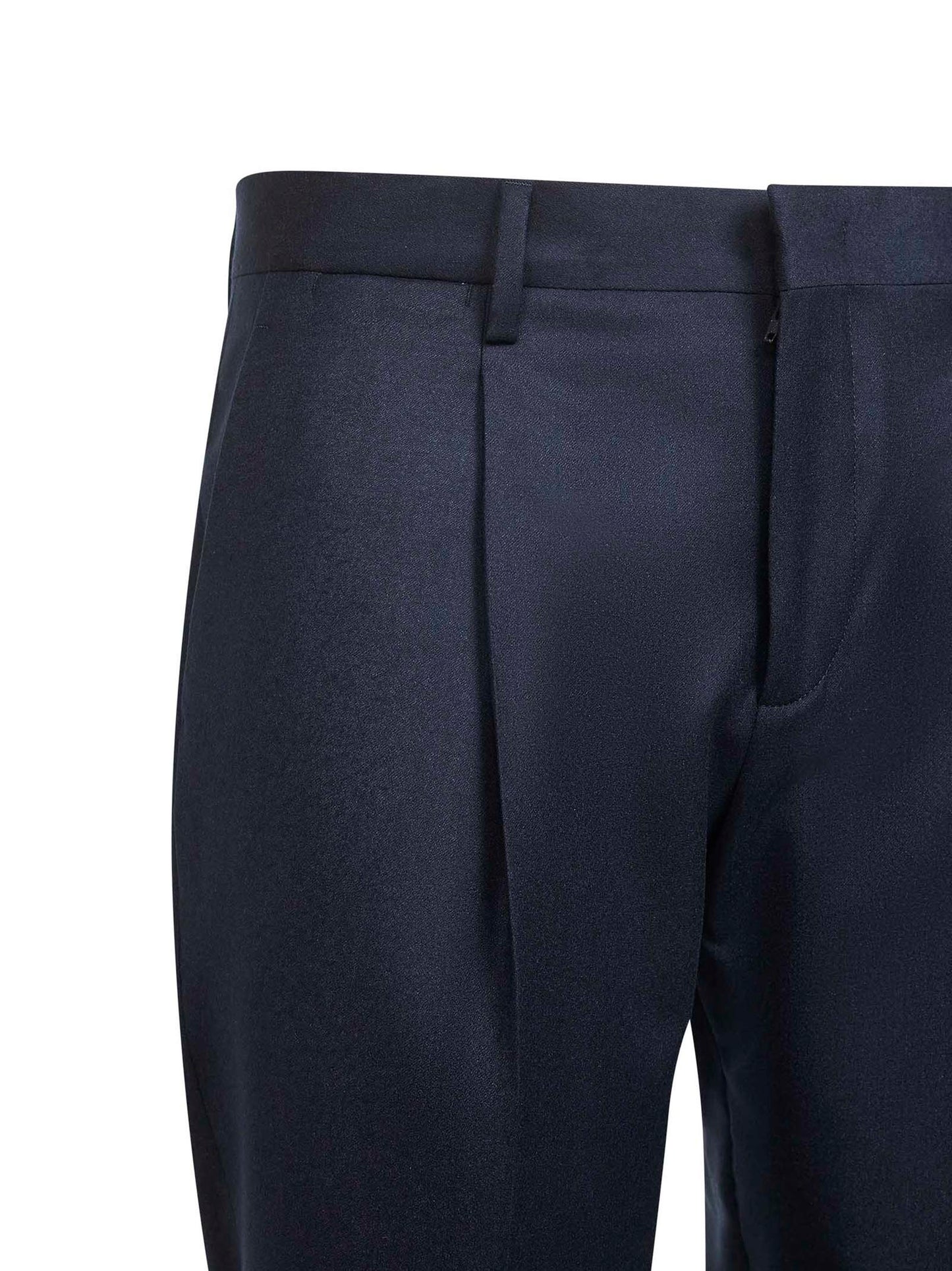 Blue wool and cashmere flannel Tiberio trousers