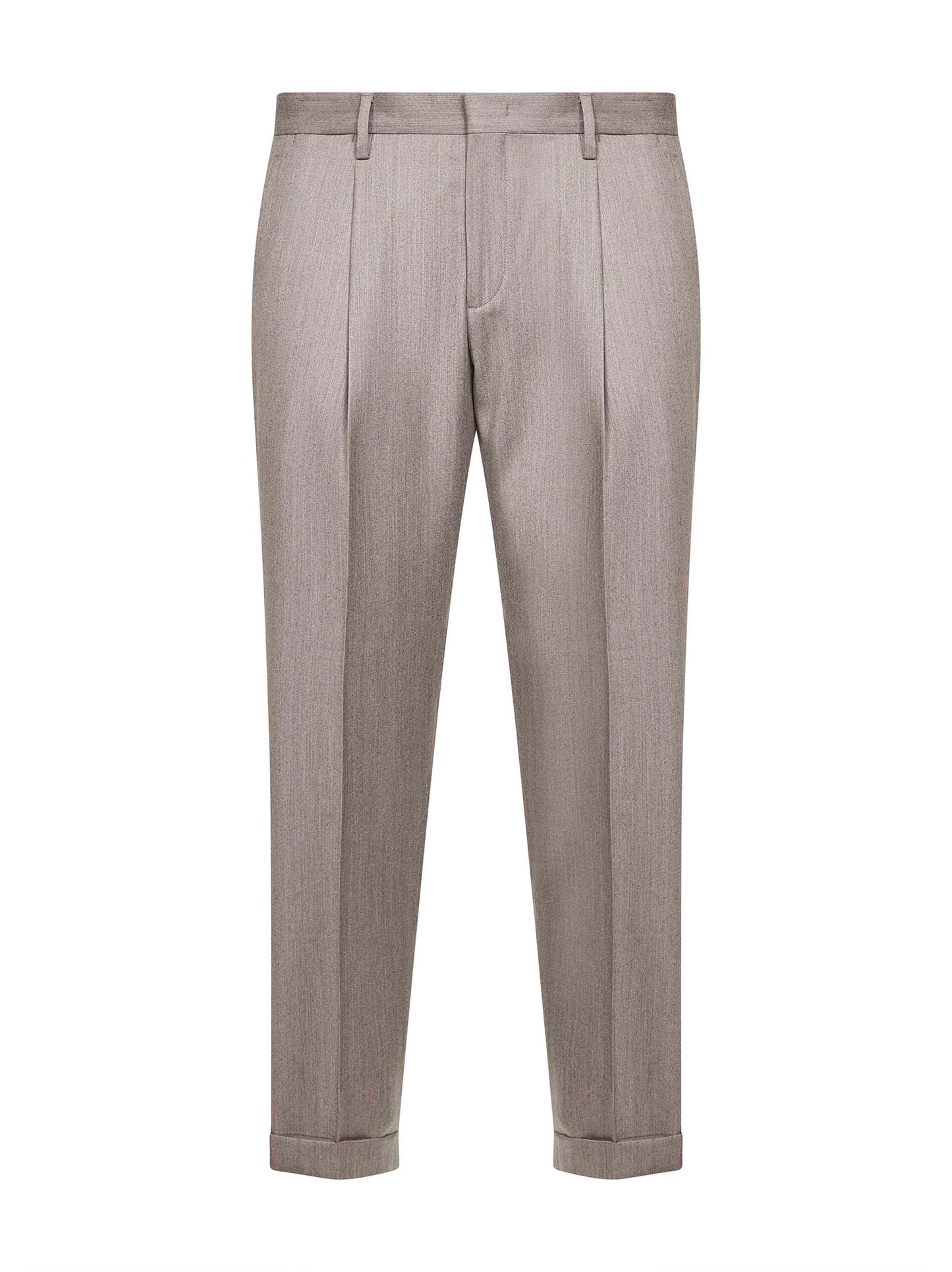 Dove grey wool and cashmere flannel Tiberio trousers