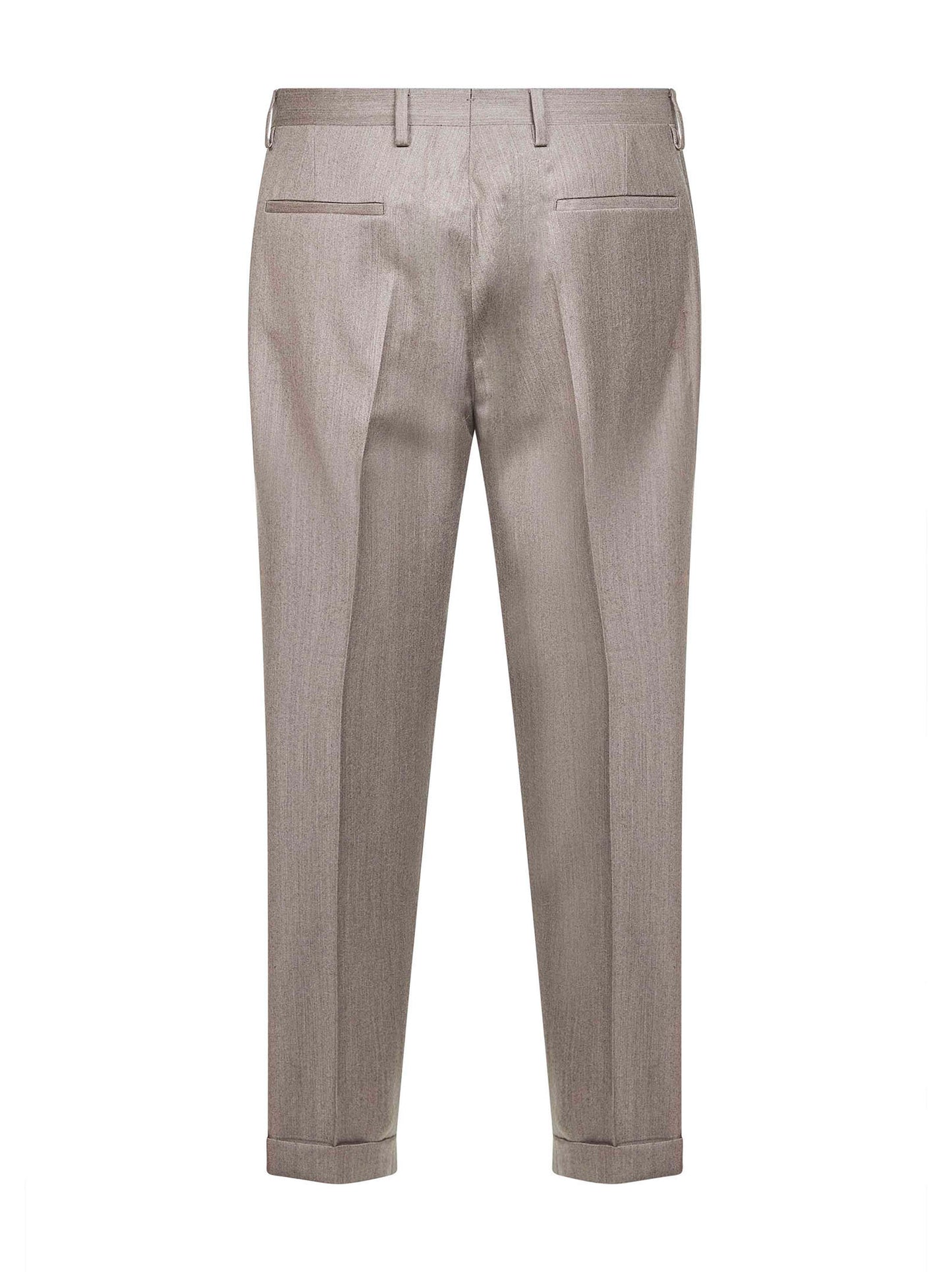 Dove grey wool and cashmere flannel Tiberio trousers