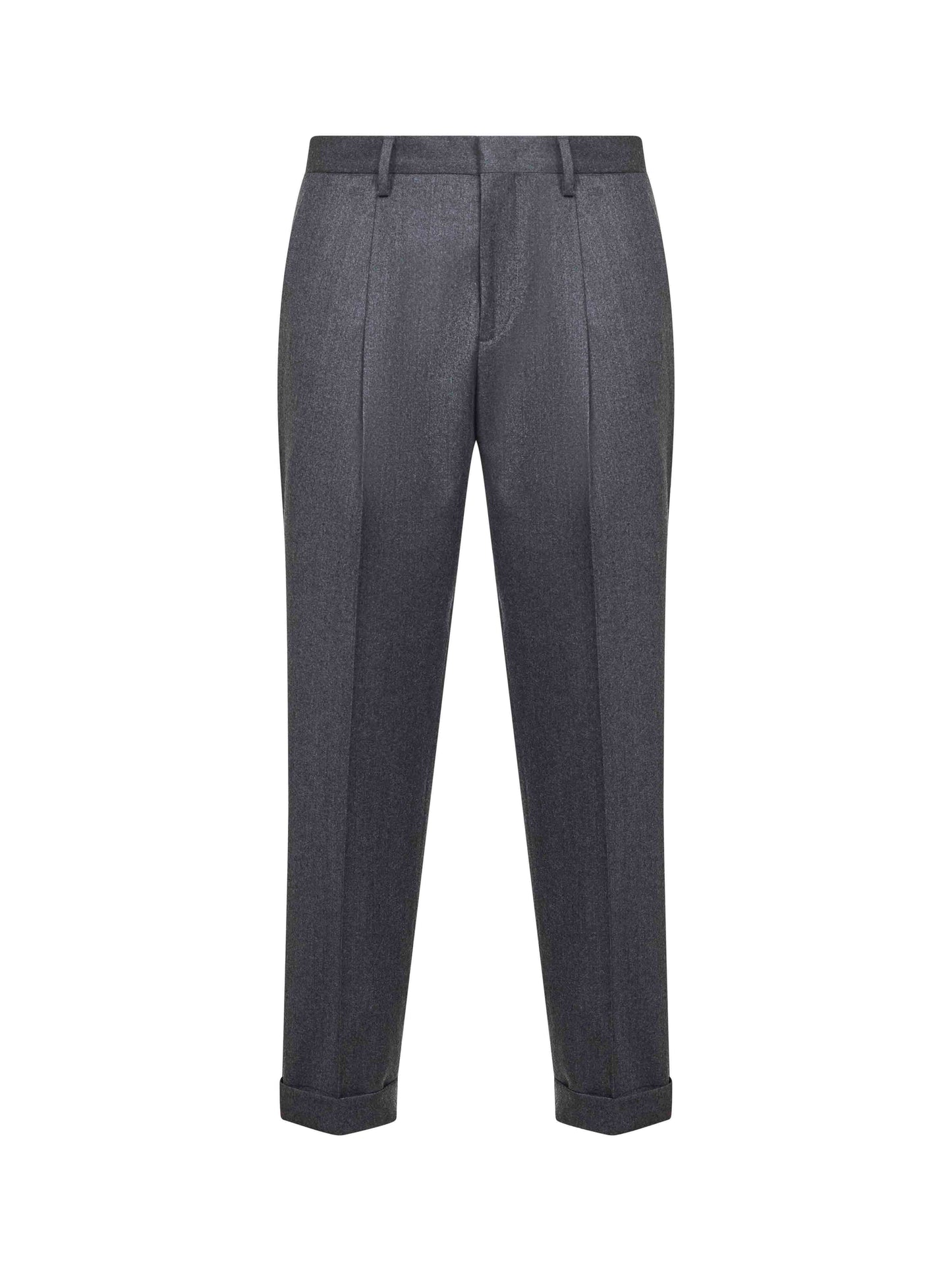 Grey wool and cashmere flannel Tiberio trousers<BR/>