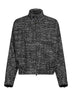 Black and white Lee wool boucle bomber jacket