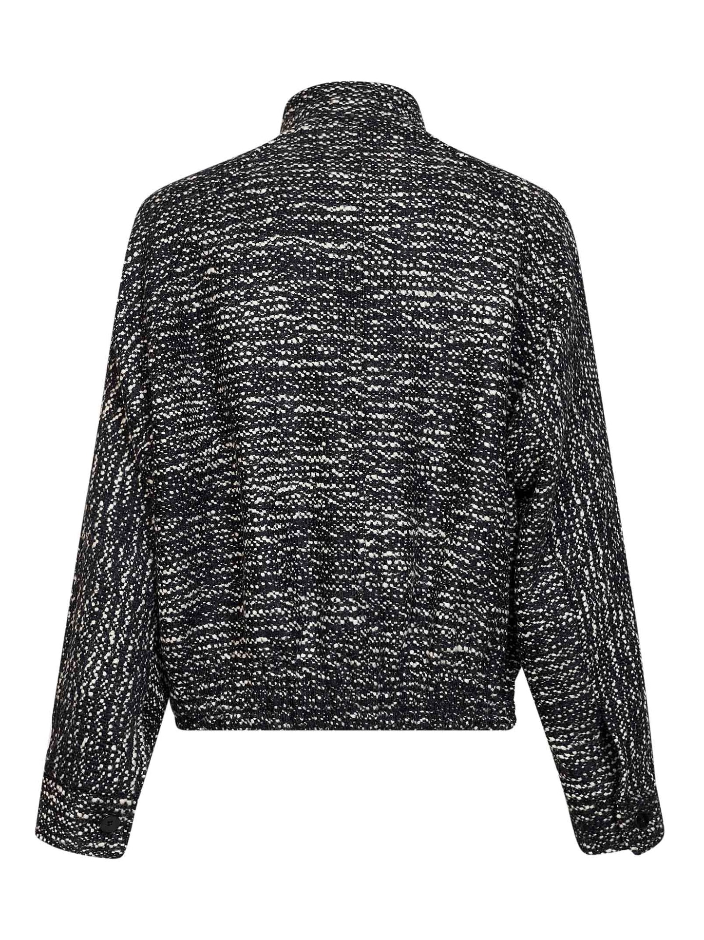 Black and white Lee wool boucle bomber jacket
