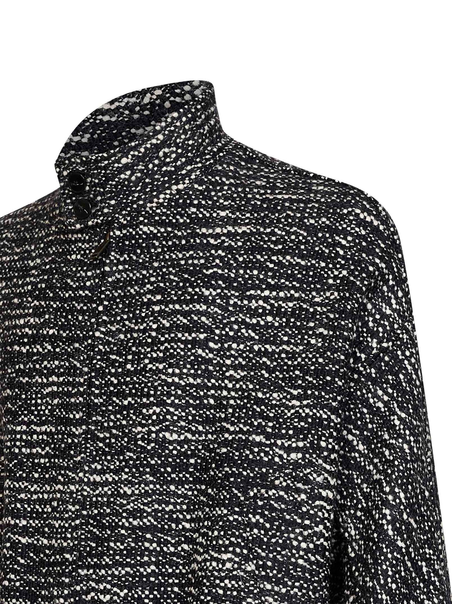 Black and white Lee wool boucle bomber jacket
