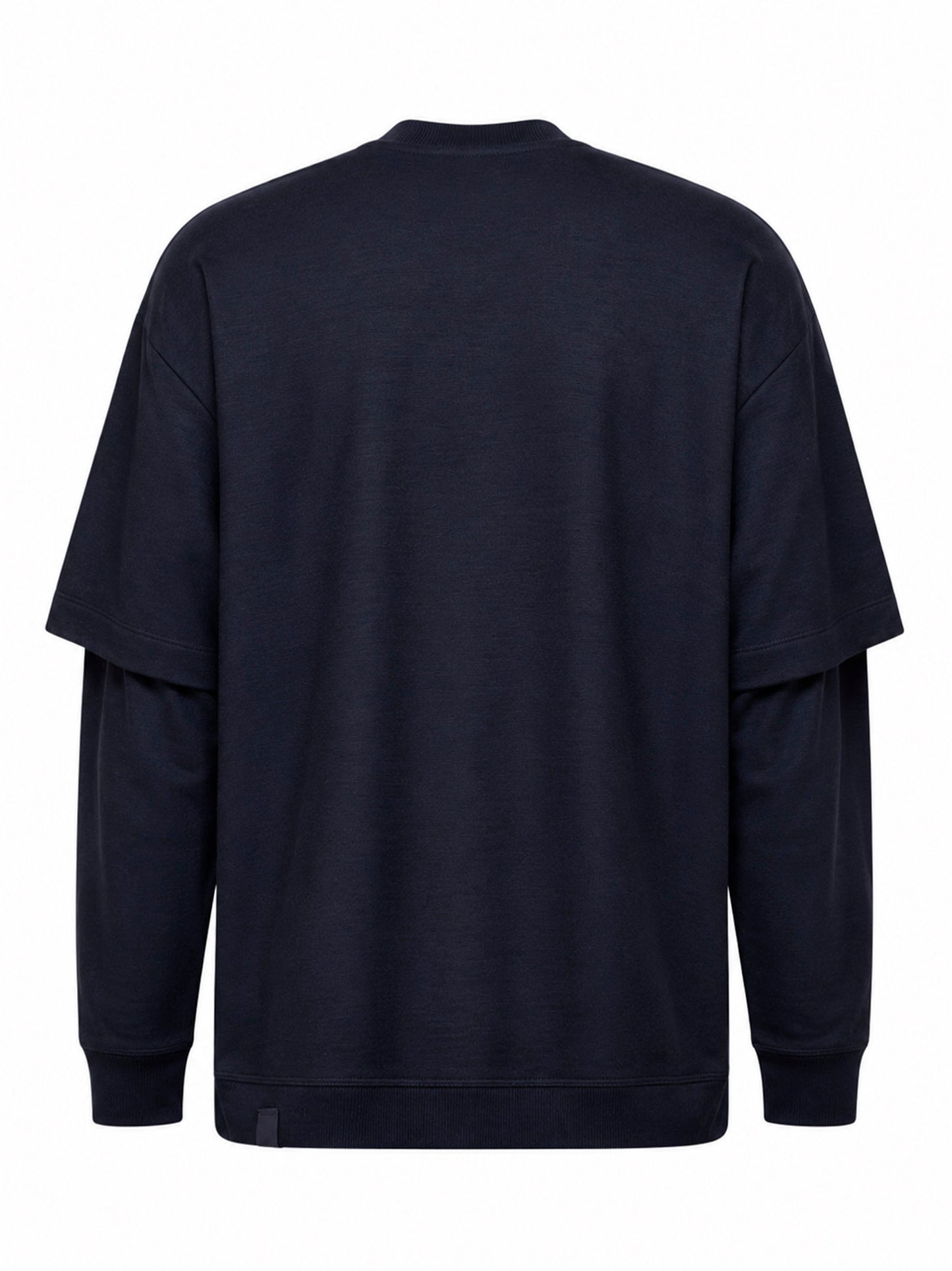 Blue wool layered design sweater