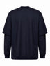 Blue wool layered design sweater