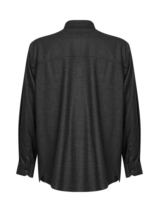 Camicia con stampa pied de poule Keanu in grigio