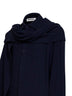 Camicia con sciarpa rimovibile George in lana cashmere blu