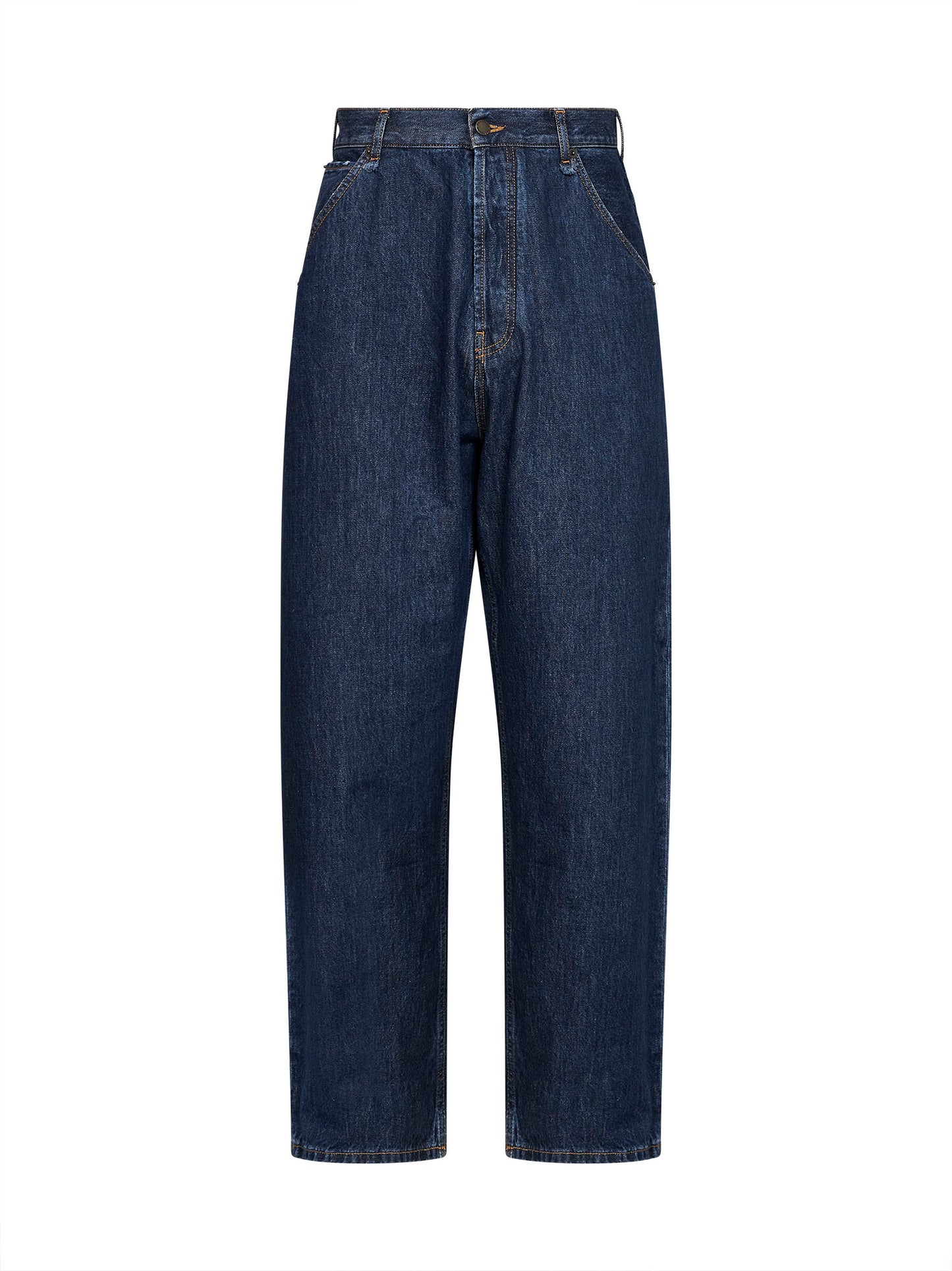 Jeans a gamba dritta in cotone blu