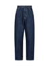 Jeans a gamba dritta in cotone blu