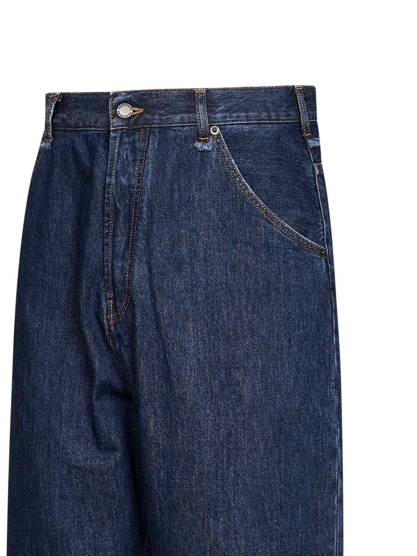 Jeans a gamba dritta in cotone blu