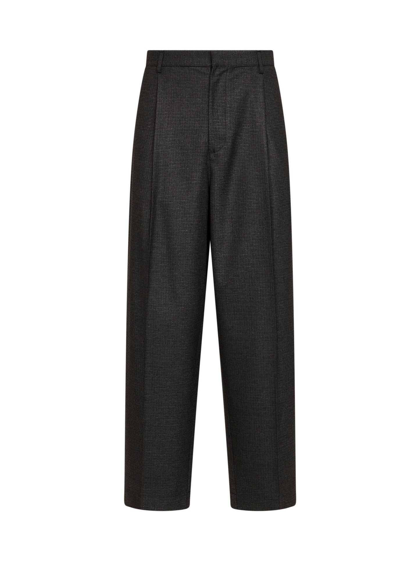 Pantaloni pied de poule a gamba larga Davide in grigio