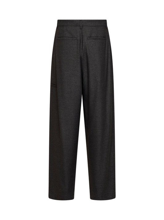 Grey Davide wide-leg houndstooth trousers