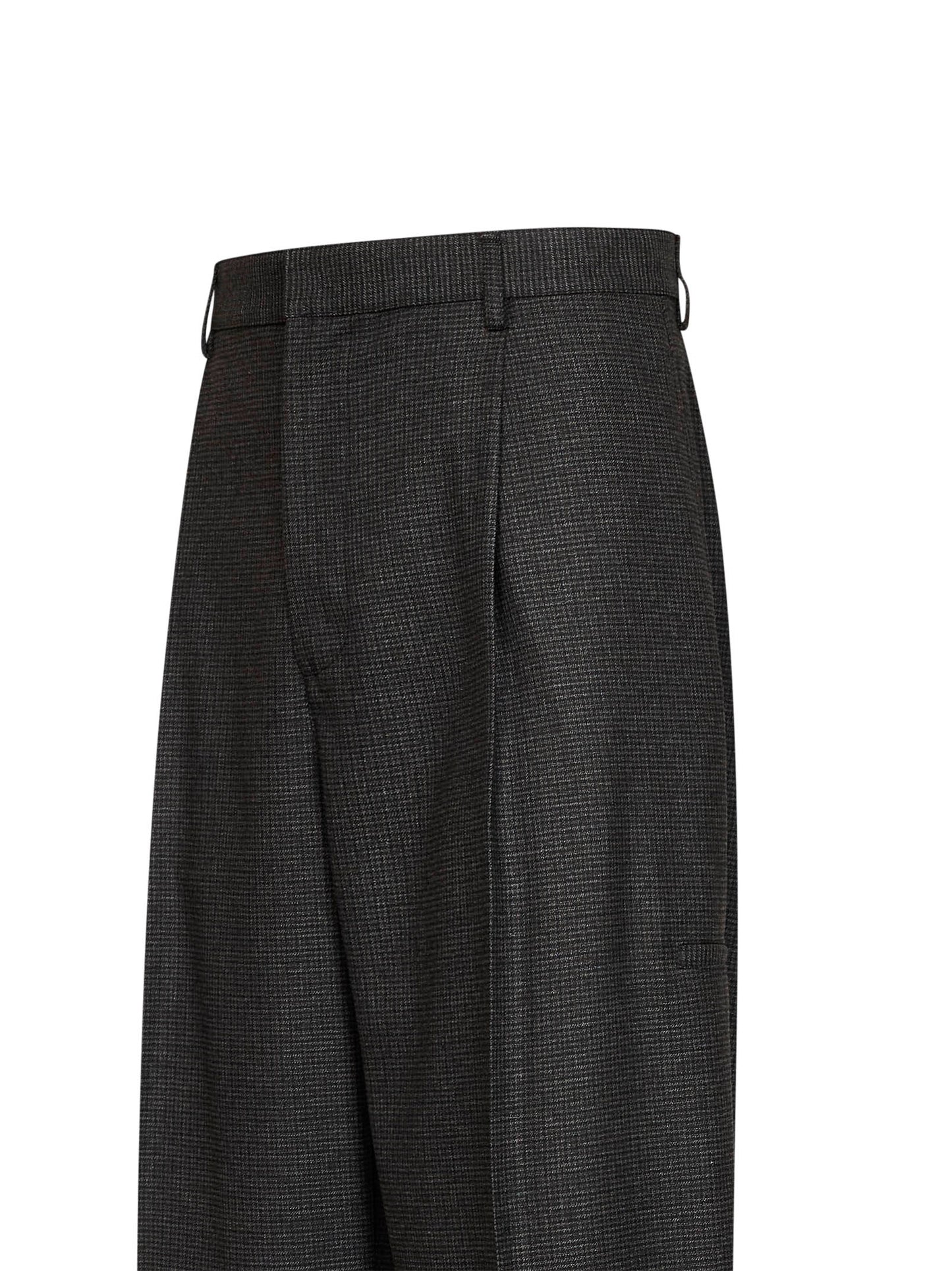 Pantaloni pied de poule a gamba larga Davide in grigio