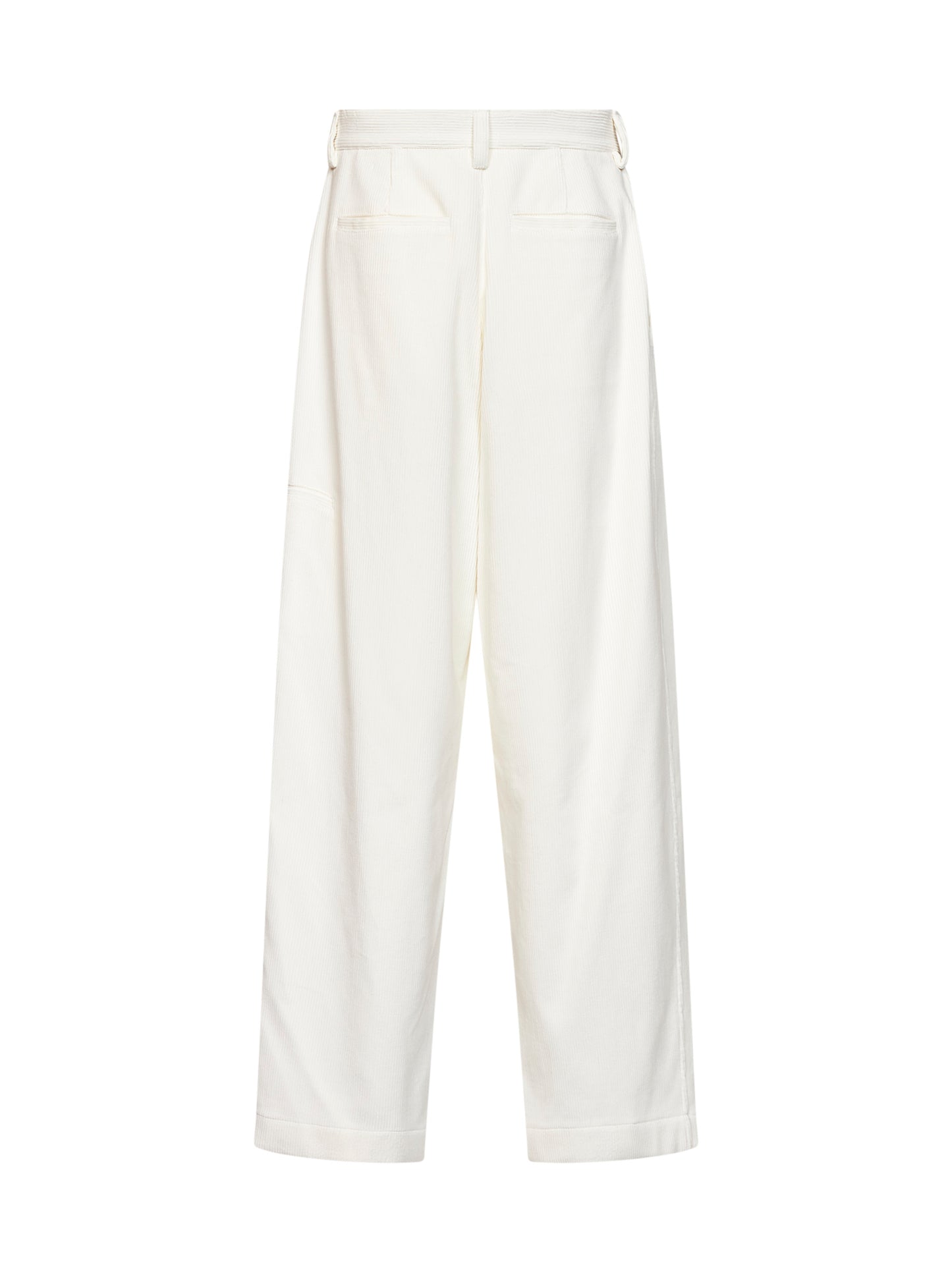 Pantaloni a gamba larga in velluto a coste Davide in bianco