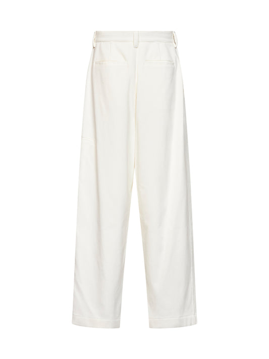 White Davide corduroy wide-leg trousers
