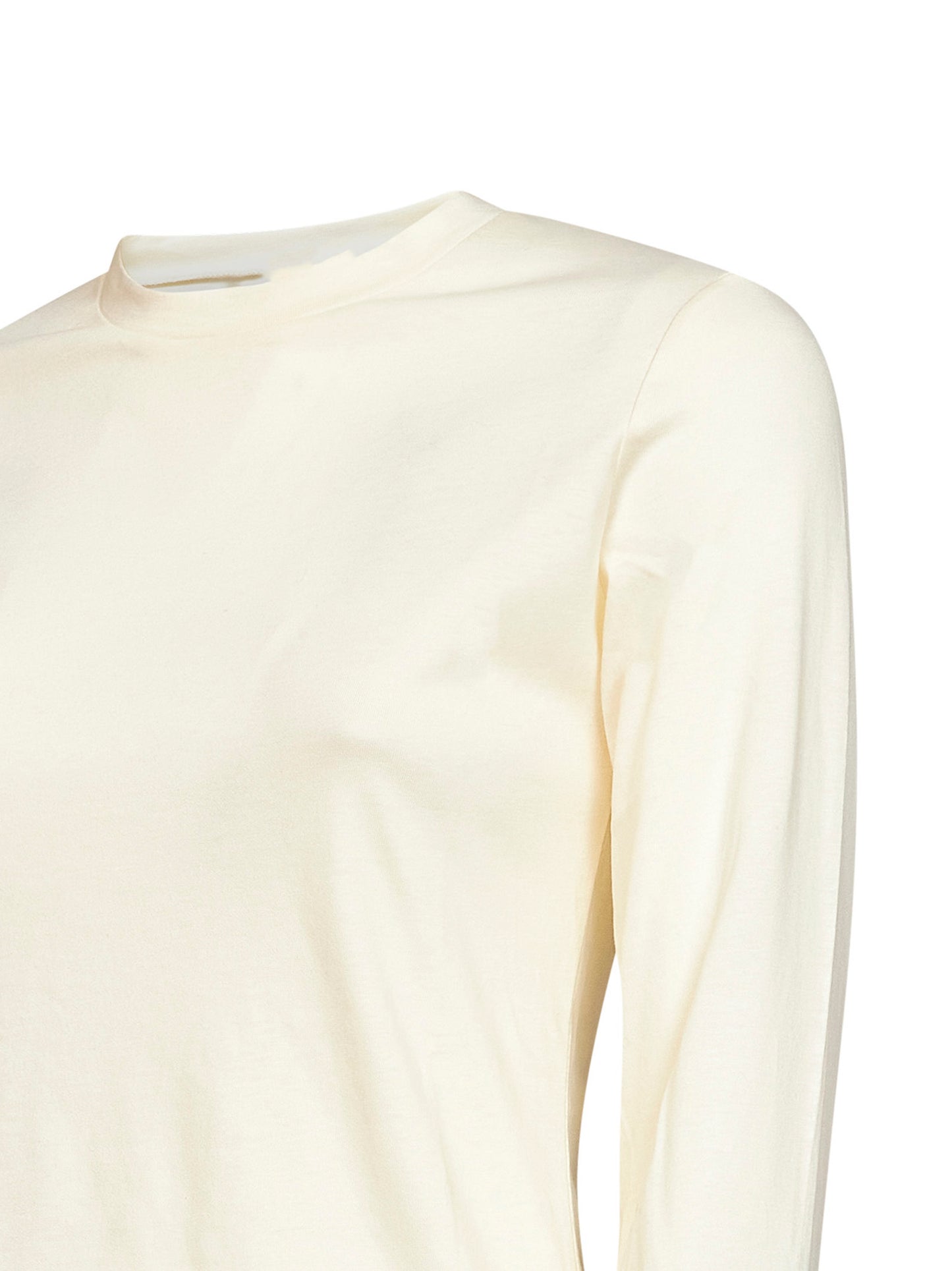 Top con giromanica a camicia Nora in beige e bianco