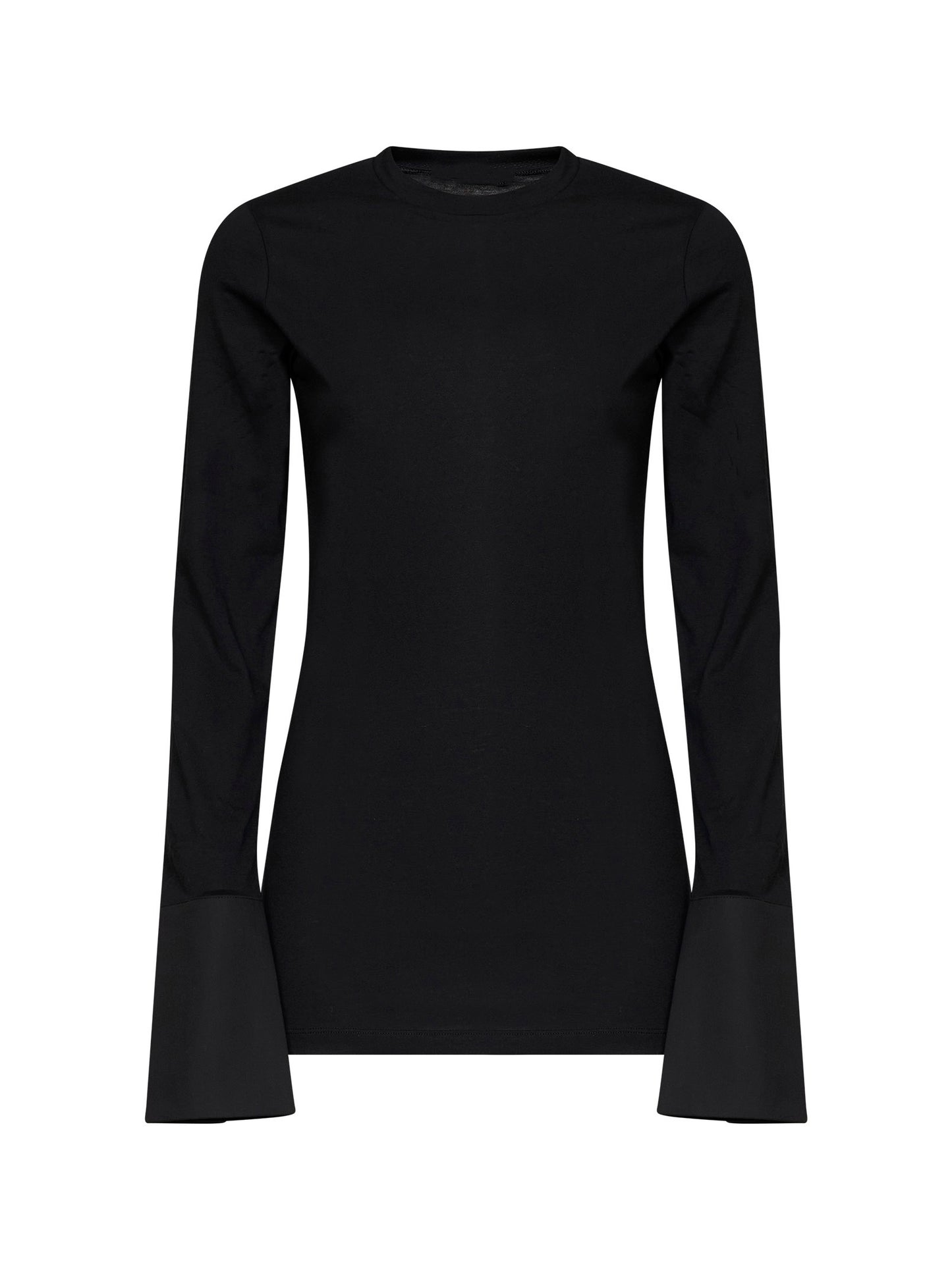 Top con giromanica a camicia Nora in nero