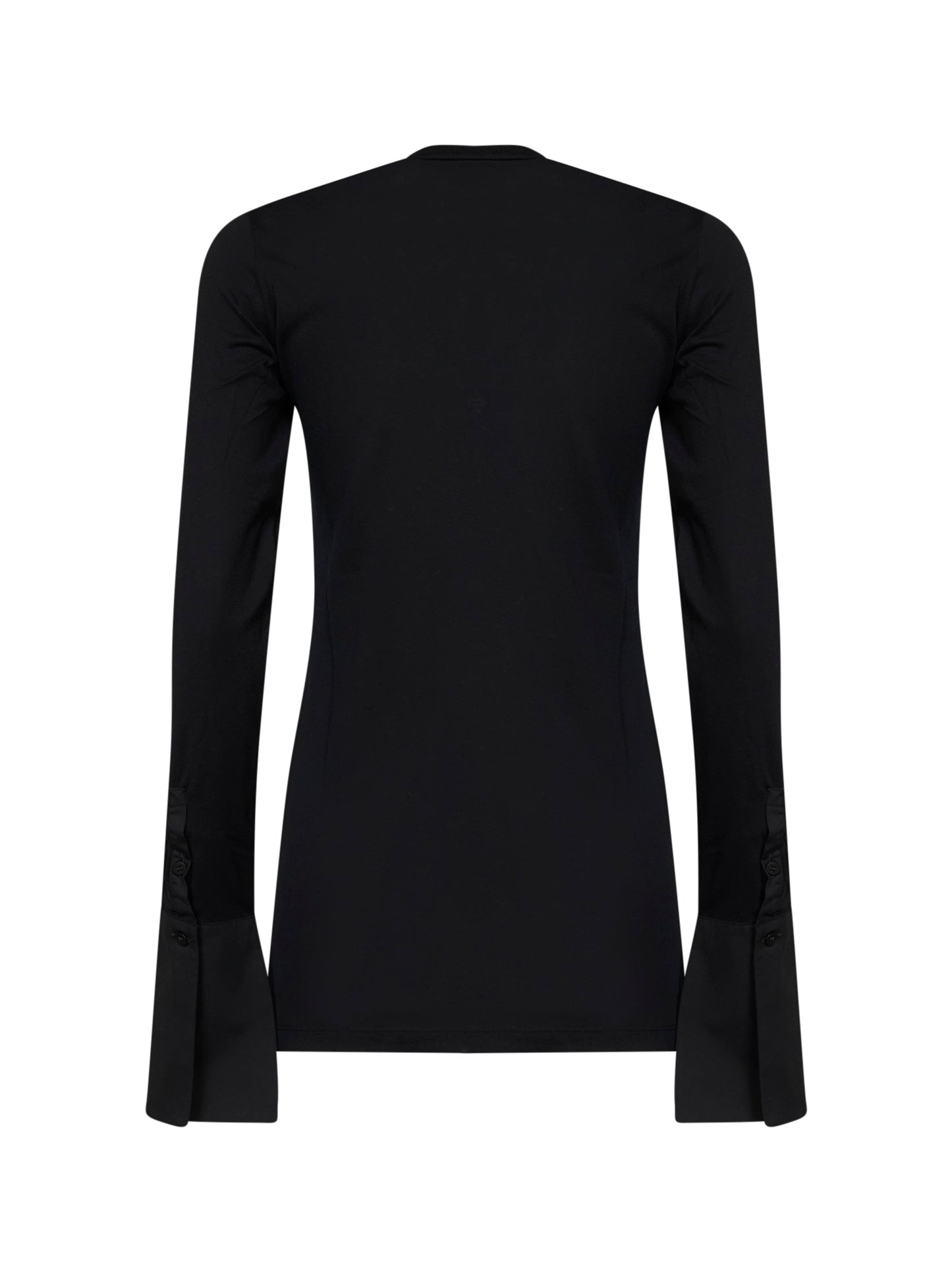 Top con giromanica a camicia Nora in nero