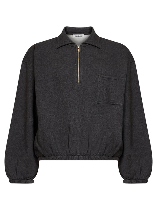 Dark grey Alva half-zip crop sweatshirt