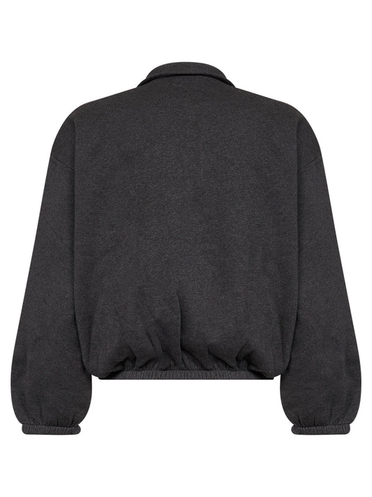 Dark grey Alva half-zip crop sweatshirt