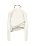 Ivory necklace-detail off-shoulder sweater