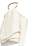 Ivory necklace-detail off-shoulder sweater
