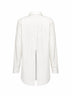 Camicia con dettaglio plisettato e orlo asimmetrico in cotone bianco