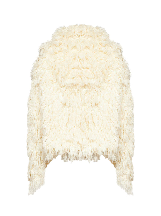 Giacca in lana Christy con zip in bianco