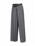 Grey Gaia wool wide-leg trousers with belt