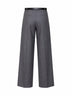 Grey Gaia wool wide-leg trousers with belt