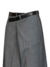 Grey Gaia wool wide-leg trousers with belt