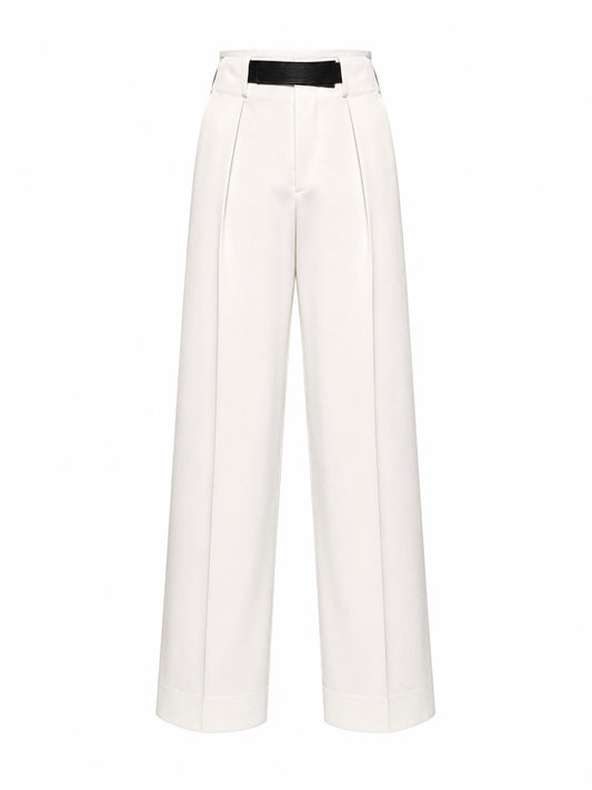 White Ronda wide-leg trousers