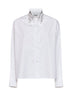 Camicia ricamata in popeline di cotone bianco